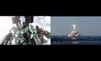 Spacex falcon heavy launch Unicorn Gundam Theme