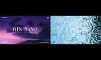 bts piano with rain background