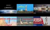 6 streams of Spacex Starship SN8 High-Altitude Flight Test