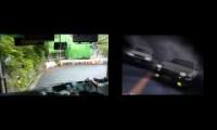 downhill bus tight cornering with initial d music