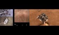 Mars landing footage and animation