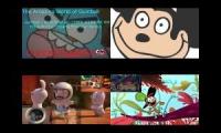 TAWOG VS Mokeys Show VS Rabbids Invasion VS Wander Over Yonder Sparta Remix Quadparison 1