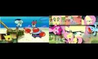 Spongebob vs Fluttershy Sparta Extended Remix (Comparison)