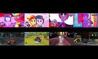 Mane 6 McQueen Friends Defeat Sunset Satan The Dazzlings Midnight Sparkle Gaea Everfree Professor Z