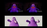 grimace shake mcdonalds ad 2023 up to faster 4 parison