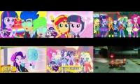 Sunset Shimmer The Dazzlings Gaea Everfree Juniper Montage Wallflower Blush And Professor Z Defeat