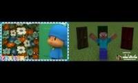 Pocoyo Duck Stuck Spilt Into MInecraft Girl Stuck