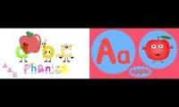 Phonics Song KidsTV123 vs AAS (Aminah Alphabet Songs)