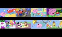 Thumbnail of 8 different Peppa Pigs episodes at the same time.