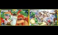 Thumbnail of 2 episodes of Uncle Alex Donkey Kong Country Abridged series playing at once