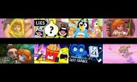 Thumbnail of 8 videos playing at once little tiaras bfb 7 bluey and others