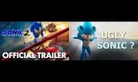 Thumbnail of Two versions of the Sonic the Hedgehog 2 trailer playing at the same time